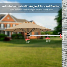 Load image into Gallery viewer, 8ft Wall-Mounted Telescopic Folding Tilt Aluminum Sun Shade Umbrella-Beige
