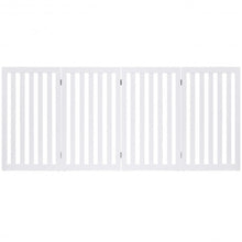 Load image into Gallery viewer, 35&#39;&#39; Folding Standing 4 Panel Wood Pet Fence-White
