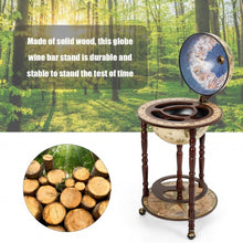 Load image into Gallery viewer, 17&quot; Italian Style Wooden Globe Liquor Bottle Wine Rack
