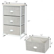 Load image into Gallery viewer, Nightstand Side Table Storage Tower Dresser Chest with 3 Drawers-Gray
