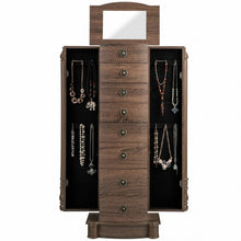 Load image into Gallery viewer, 7 Drawers Retro Standing Wood Jewelry Cabinet
