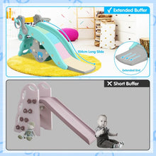 Load image into Gallery viewer, 4-in-1 Toddler Slide and Rocking Horse Playset with Basketball Hoop-Blue
