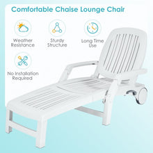 Load image into Gallery viewer, Adjustable Patio Sun Lounger with Weather Resistant Wheels-White
