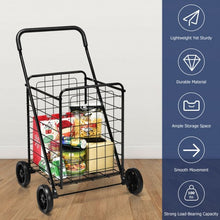 Load image into Gallery viewer, Portable Folding Shopping Cart Utility for Grocery Laundry-Black
