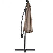 Load image into Gallery viewer, 10FT 360 Rotation Solar Powered LED Patio Offset Umbrella-Tan
