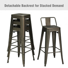 Load image into Gallery viewer, 30&quot; Set of 4 Metal Indoor Outdoor Counter Height Bar stools -Gun

