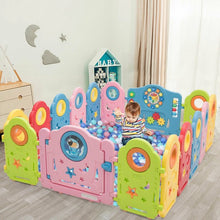 Load image into Gallery viewer, 16 Panel Activity Center Baby Playpen with Gate
