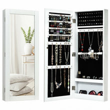 Load image into Gallery viewer, Wall Mounted Mirrored Storage Jewelry Cabinet
