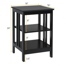 Load image into Gallery viewer, 3-tier Side Table Nightstand with Stable Structure-Black
