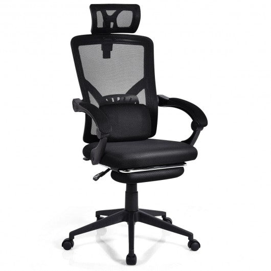 High Back Office Recliner Chair with Adjustable Headrest and Footrest