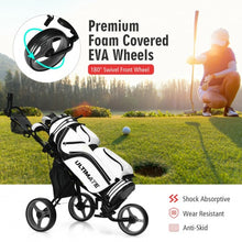 Load image into Gallery viewer, 3 Wheels Folding Golf Push Cart with Seat Scoreboard and Adjustable Handle-Gray
