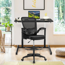 Load image into Gallery viewer, Height Adjustable Computer Desk Sit to Stand Rolling Notebook Table -Black
