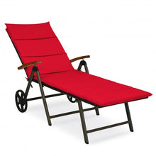 Load image into Gallery viewer, Outdoor Chaise Lounge Chair Rattan Lounger Recliner Chair-Red
