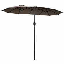 Load image into Gallery viewer, 15&#39; Twin Patio Umbrella Double-Sided Outdoor Market Umbrella without Base -Tan
