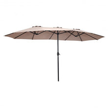 Load image into Gallery viewer, 15&#39; Twin Patio Umbrella Double-Sided Outdoor Market Umbrella without Base-Beige
