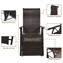 Load image into Gallery viewer, 2Pcs Patio Rattan Folding Lounge Chair
