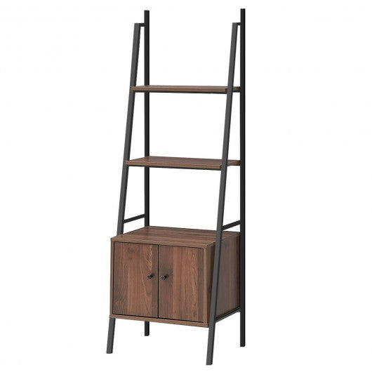 Ladder Shelf 3 Tier Bookcase Metal Frame Bookshelf