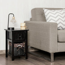 Load image into Gallery viewer, Wooden Mini 2-Layer Bedside End Table-Black
