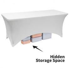 Load image into Gallery viewer, 2 Pcs 4 Ft Rectangular Spandex Tablecloth Fitted Wedding-White
