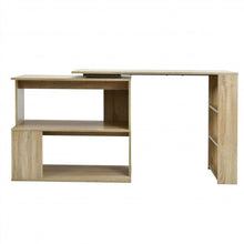 Load image into Gallery viewer, Study L-Shaped Rotating Corner Computer/Laptop Table with Bookshelves
