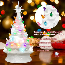Load image into Gallery viewer, 14&quot; Pre-Lit Hand-Painted Ceramic Tabletop Christmas Tree
