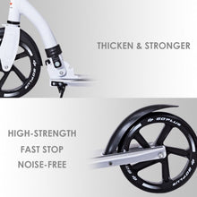 Load image into Gallery viewer, Adjustable Foldable Aluminum Kids Kick Scooter w/ Shoulder Strap-White
