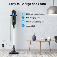 Load image into Gallery viewer, Handheld Stick Vacuum Cleaner with Detachable Battery &amp; Filtration-Blue
