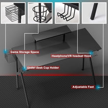 Load image into Gallery viewer, PC Table Workstation with Cup Holder and Headphone Hook
