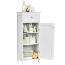 Load image into Gallery viewer, Wooden Storage Free-Standing Floor Cabinet with Drawer and Shelf-White
