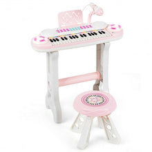 Load image into Gallery viewer, 37-key Kids Electronic Piano Keyboard Playset-Pink
