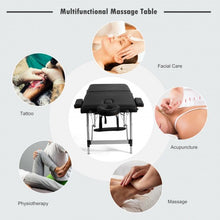 Load image into Gallery viewer, 84'' L Portable Adjustable Massage Bed w/ Carry Case for Facial Salon Spa -Black
