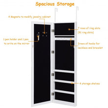 Load image into Gallery viewer, Wall Door Mounted Magnetic Mirrored Jewelry Cabinet-White
