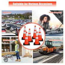 Load image into Gallery viewer, 6Pcs 28&quot; PVC Fluorescent Reflective Road Parking Cones
