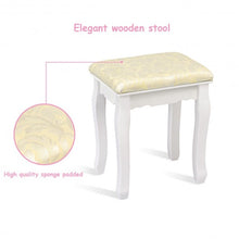 Load image into Gallery viewer, 3 Drawers Lighted Mirror Vanity Dressing Table Stool Set-White
