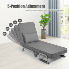 Load image into Gallery viewer, Folding 5 Position Convertible Armchair Couch with Pillow-Gray
