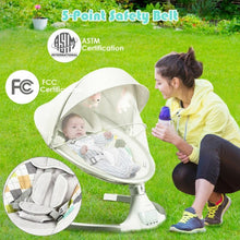 Load image into Gallery viewer, Baby Swing Electric Rocking Chair with Bluetooth Music Timer-Beige

