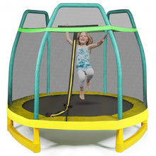 Load image into Gallery viewer, 7FT Kids Trampoline W/ Safety Enclosure Net-Green
