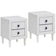 Load image into Gallery viewer, 2Pcs Multipurpose Retro Nightstand with 2 Drawers-White
