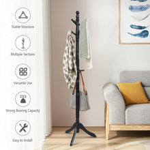 Load image into Gallery viewer, Adjustable Free Standing Wooden Coat Rack-Black
