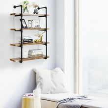 Load image into Gallery viewer, 4-Shelf Rustic Pipe Shelving Unit Vintage Industrial Pipe Wall Shelf
