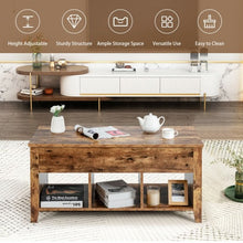 Load image into Gallery viewer, Lift Top Coffee Table with Storage Lower Shelf-Tan
