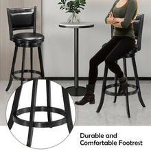 Load image into Gallery viewer, Set of 2 29" Swivel Bar Height Stool Wood Dining Chair Barstool-Black
