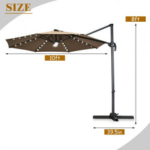 Load image into Gallery viewer, 10 Ft Patio Offset Cantilever Umbrella with Solar Lights-Coffee

