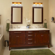 Load image into Gallery viewer, 3-Light Vanity Lamp w/ Gold Finish and Clear Glass Shade
