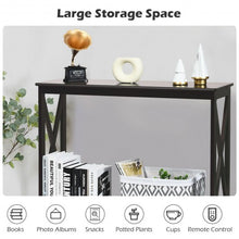 Load image into Gallery viewer, 2-Tier Console X-Design Sofa Side Accent Table-Espresso
