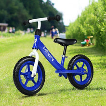 Load image into Gallery viewer, 12&quot; Kids Balance No-Pedal Ride Pre Learn Bike with Adjustable Seat-Blue
