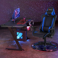 Load image into Gallery viewer, Massage Gaming Chair with Lumbar Support and Headrest-Blue
