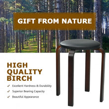 Load image into Gallery viewer, Set of 4 Bentwood Round Stool Stackable Dining Chair with Padded Seat  -Black
