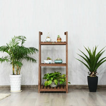Load image into Gallery viewer, 3-Tier Folding Flower Stand Rack Wood Plant Storage Display Shelf
