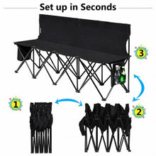 Load image into Gallery viewer, Folding 4 Seats Sports Sideline Bench Outdoor with Side Bag
